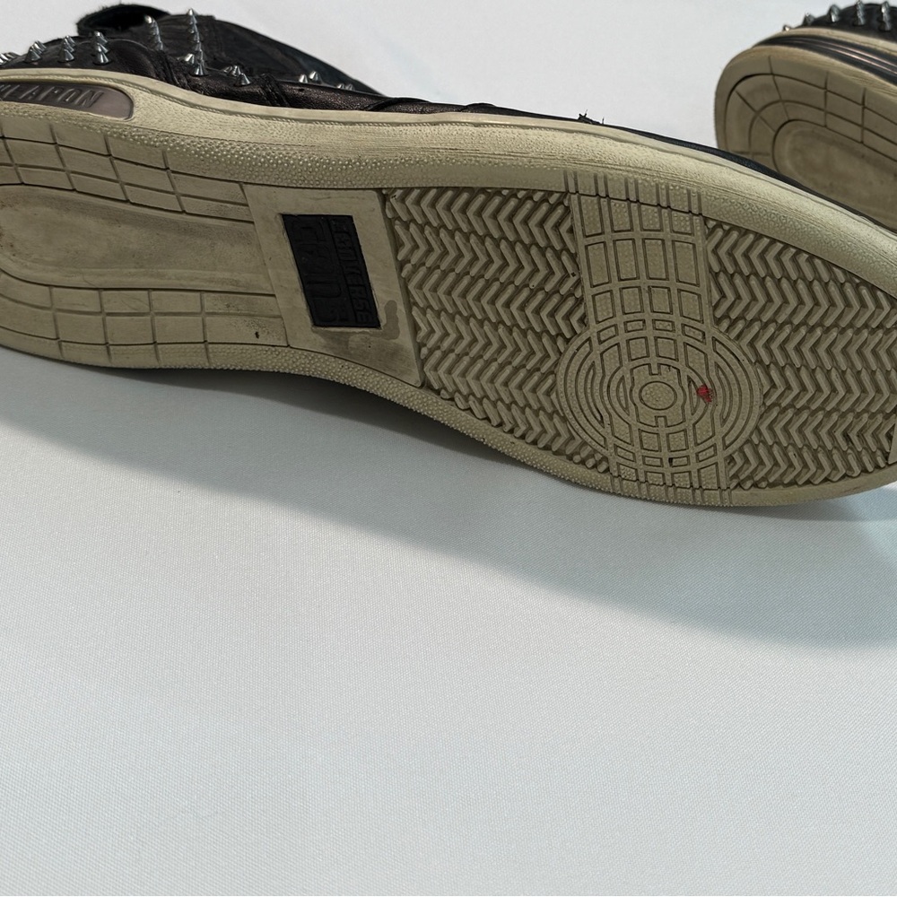 John Varvatos Black Studded Converse High-Top Sneakers - Picture 3 of 7